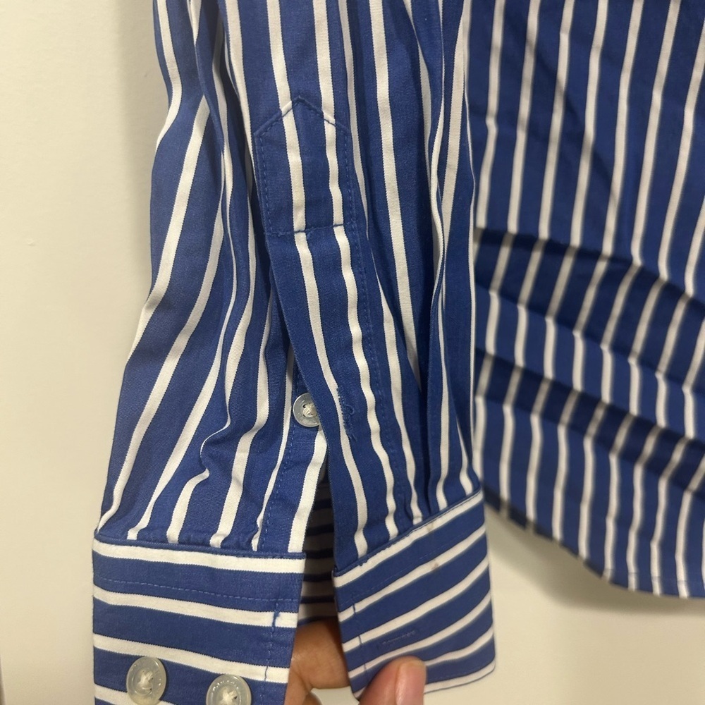 Ralph Lauren Navy and White Striped Shirt - Picture 4 of 6